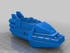 orks kroolboy battleship 3d printing battlefleet gothic 3d print model - Mito3D