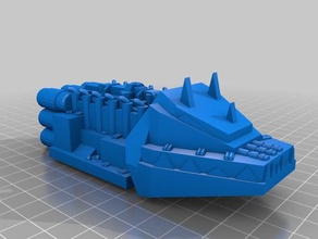 orks slamblasta battleship 3d printing battlefleet gothic 3d print model - Mito3D