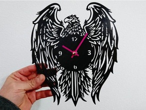 reloj aguila Kunst 3dlito eagle nsfw pared auf der Schablone Wand Wanduhr 3d print model - Mito3D