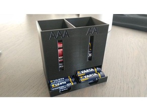 battery dispenser dual aaa aa tool holders boxes box holder boitier piles pile rangement tools 3d print model - Mito3D