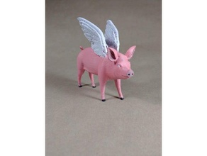 yet another flying pig animals 3d print model - Mito3D