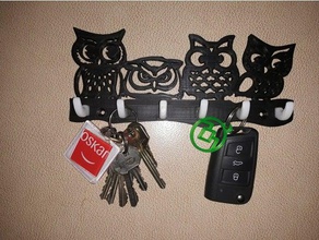 wall key holder owls organization cute keys nsfw organizer useful hook mount 3d print model - Mito3D