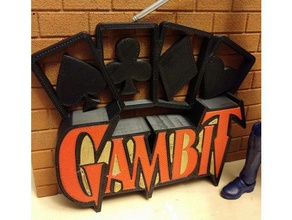 gambit x-men shelf sign toys games 112 actionfigure action figure marvel legends superhero xmen 3d print model - Mito3D