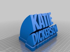 nueva katie placa de identificación la oficina personalizado 3d print model - Mito3D
