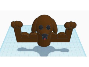muscle dog decor 3d print model - Mito3D