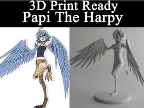 3d print ready papi harpy people 3dprintready anime character figure model animu animuanimu bird lady girl wings 3d print model - Mito3D