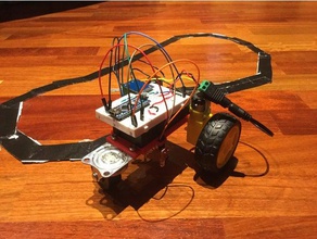 ez line following robot robotics arduino gearmotor infered ir sensor follower car 3d print model - Mito3D