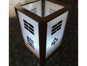 korean led tea light decor hangul home decoration flag stand south korea tealight 3d print model - Mito3D