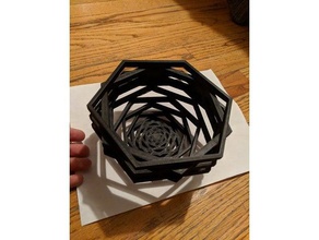 perpendicular hexágonos tigela recipientes geométricas objeto geométrico hexagonal 3d print model - Mito3D