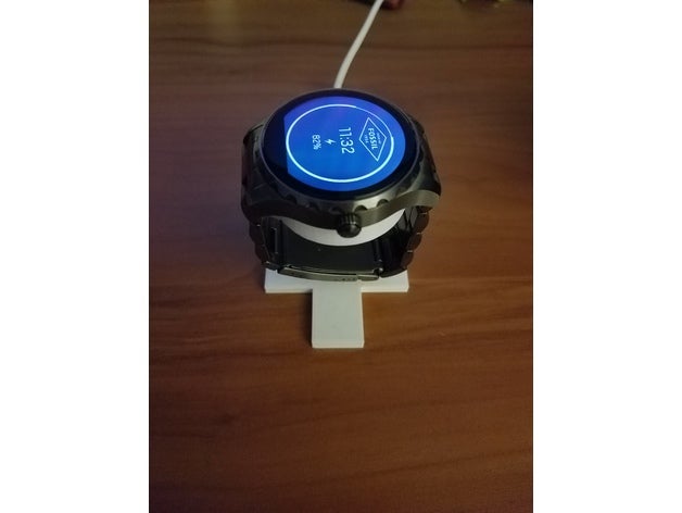 fósiles de la jefa reloj soporte cargador móvil teléfono carga el smartwatch pie inalámbrica 3D print model - Mito3D