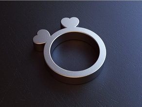 ring hearts rings clean elegant fashion jewelry love simple webshocker 3d print model - Mito3D