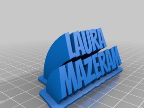 my customized sweeping 2-line laura plate office 3d print model - Mito3D