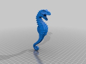 deniz-rex heykeller melez seahorse trex 3d print model - Mito3D