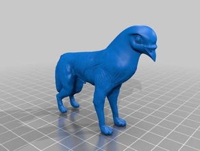 parr-olf sculptures dog hybrid parrot wolf 3d print model - Mito3D