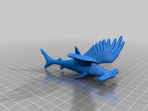 hammer-lach Skulpturen Vogel hammerhead hybrid shark 3d print model - Mito3D