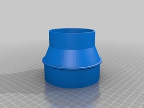 my customized vacuum hose adapter 75-&gt100 parts 3d print model - Mito3D