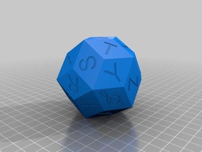 alfabetik dk triacontahedron öğrenme Danimarkalı alfabet zar 3d print model - Mito3D