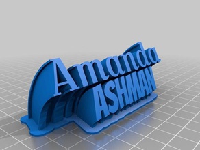 barrido de la placa con el nombre amanda oficina personalizado 3d print model - Mito3D