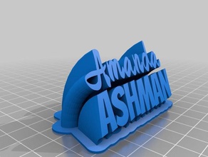 sweeping name plate amanda 2 office customized 3d print model - Mito3D