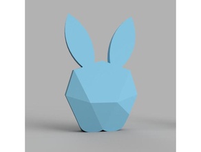 lapin lowpoly sculptures 3dprinting blue bunny design fusion360 lowpolyart low poly modelisation 3d pink rabbit 3d print model - Mito3D