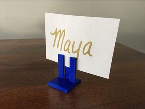 table top name holder price tag business card kitchen dining place 3d print model - Mito3D