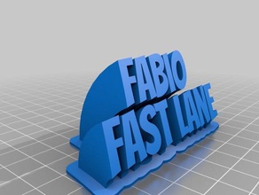 my customized sweeping 2-line name plate fabio office 3d print model - Mito3D