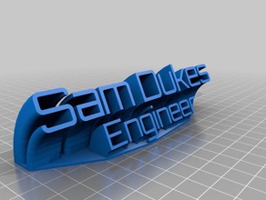 sam Mühendisi adı plaka dukes ofis özelleştirilmiş 3d print model - Mito3D