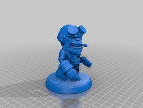 hellboy chibi in miniatura persone carino 3d print model - Mito3D