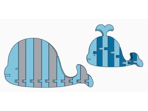 flexi baleia dupla extrusão animais bonito extrusora de flexível polymathic imprimir lugar brinquedo duas cores 3d print model - Mito3D
