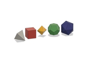 platonic solid collection sculptures education geometry 3d print model - Mito3D