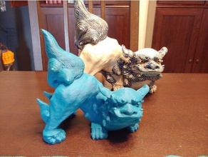 japanische shishi 3d-scan Kunst Tier Hund dragon fantasy gargoyle 3d print model - Mito3D