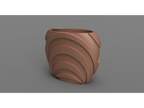 oval vazo dekor ark mimarlık ekici saksılar pot dalga 3d print model - Mito3D