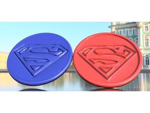 superman bolacha do par sinais logotipos drinkcoaster idealab 3d print model - Mito3D