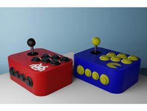 arcade joystick denetleyici bilgisayar kabine denetleyicisi öykünme oyun mame retro retrogaming retropie 3d print model - Mito3D