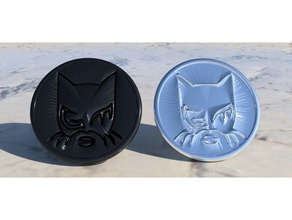 catwoman coaster paire jeux drinkcoaster idealab 3d print model - Mito3D