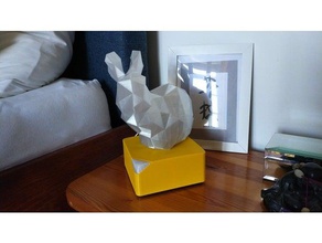 düşük poligon tavşan gece lambası dekor 3d print model - Mito3D
