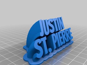 meine angepasste geschwungene 2-Zeile name der Platte office 3d print model - Mito3D