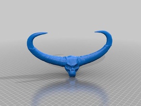 skull huge horns sculptures 3d print model - Mito3D