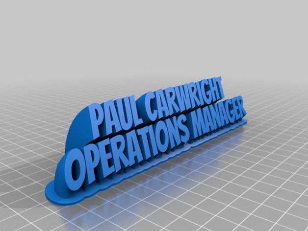 2 özelleştirilmiş süpürme benim satırı isim plakası ofis 3D print model - Mito3D