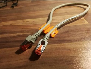 rj45 cable holder 3 4 cables electronics cabel management lan 3d print model - Mito3D