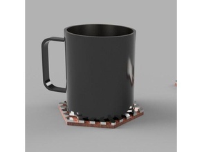 dessous taza de diseño accesorios 3dprinting bicouleur cnc café tazas la copa fusion360 modelización 3d sous-verre sous tasse verre 3d print model - Mito3D