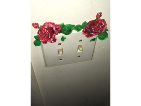 double rose switch plate decor 3d print model - Mito3D