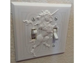 2 gang unicorn light switch cover Dekor Dekoration Licht Schalter Platte 3d print model - Mito3D