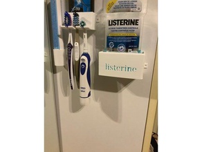 casa de banho organizador acessórios do banheiro escova mouthwater oral-b dentes suporte da tubo 3d print model - Mito3D