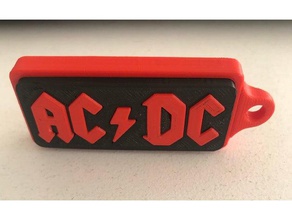 acdc keychain andere 3d-Schlüsselanhänger personalisierte Schlüsselanhänger 3d print model - Mito3D