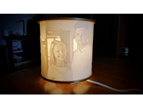 360 derece lithophane dekor lamba ışık fotoğraf lambası 3d print model - Mito3D