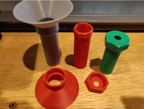 us coin tubes threaded cap funnel organization 3d print model - Mito3D
