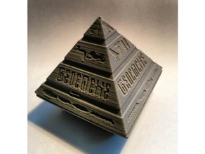 pyramide vaisseau stargate géocache les jouets jeux la boîte l'égypte conteneur geocaching se cacher puzzle 3d print model - Mito3D