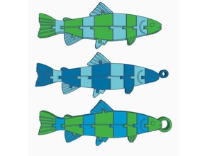 balık ekstruzyon çift eklemli hayvanlar alanında flexi esnek polymathic iki renk 3d print model - Mito3D
