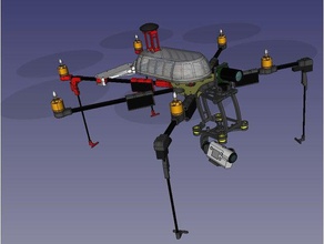 pieghevole hexacopter fpv rc veicoli 3d print model - Mito3D